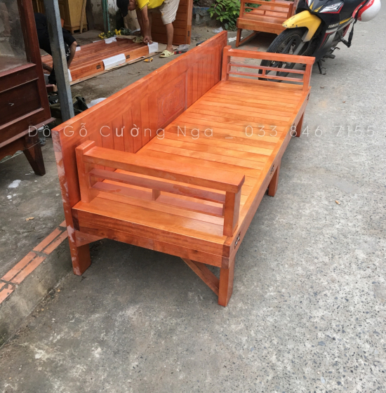 Giường gấp gỗ sồi - ghế mở thành giường hiện đại 