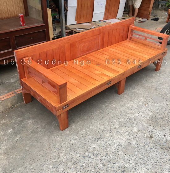 Giường gấp gỗ sồi - ghế mở thành giường hiện đại 