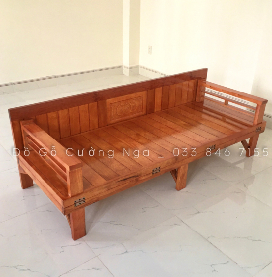 Giường gấp gỗ sồi - ghế mở thành giường hiện đại 