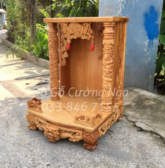 Bàn thờ ông địa gỗ gõ đỏ 48x68 đẹp giá rẻ BT 019