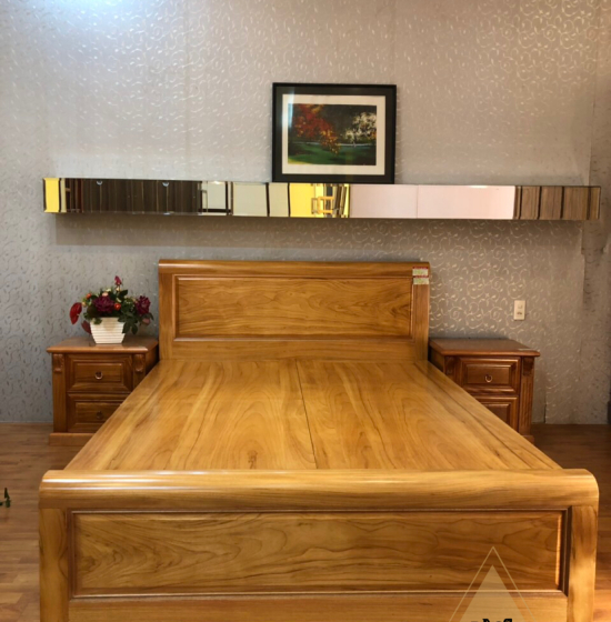 Giường gỗ gõ đỏ hiện đại vạt phản liền - mẫu bắt chỉ 