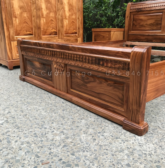 Combo nội thất phòng ngủ gỗ hương xám - mẫu hiện đại 