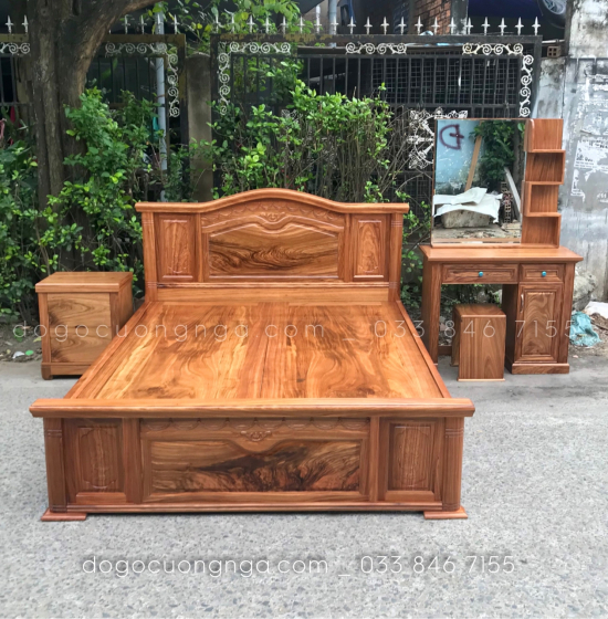 Combo phòng ngủ gỗ hương xám đẹp - mẫu mới 