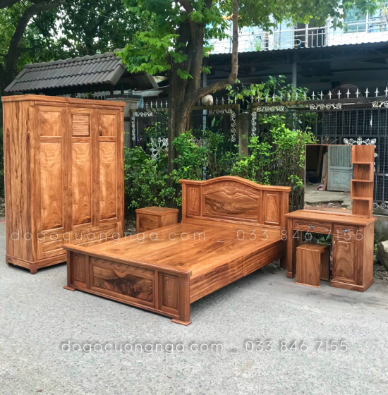 Tủ áo gỗ hương xám 3 cánh - 1m6 mẫu chóp 