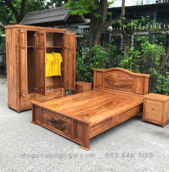 Giường gỗ hương xám vạt phản mẫu nữ hoàng 