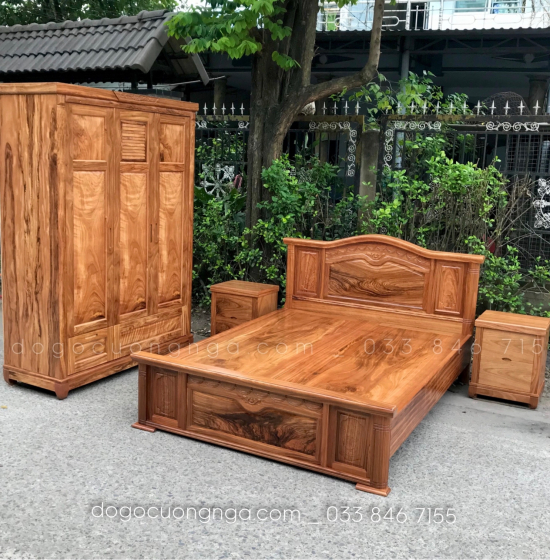 Tủ đầu giường gỗ hương xám 