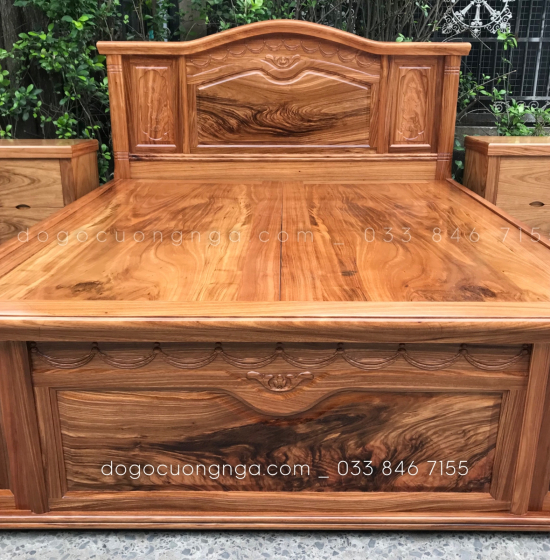 Giường gỗ hương xám vạt phản mẫu nữ hoàng 