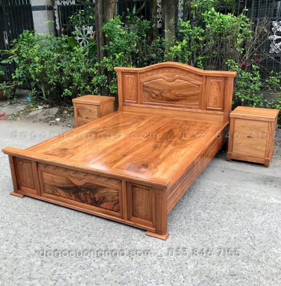 Giường gỗ hương xám vạt phản mẫu nữ hoàng 