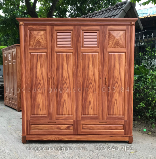 Combo phòng ngủ gỗ cẩm tự nhiên - hiện đại 