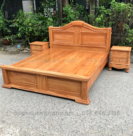 Giường gỗ gõ đỏ vạt phản