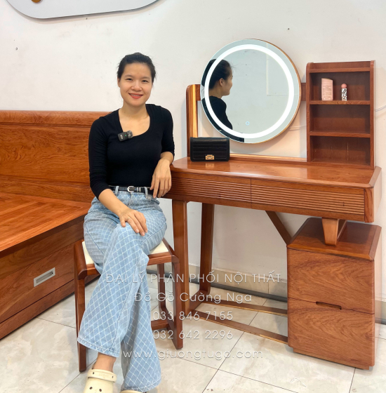 Combo Phòng Ngủ Gỗ Hương Đá 4 Chi Tiết Giá Cực Ưu Đãi