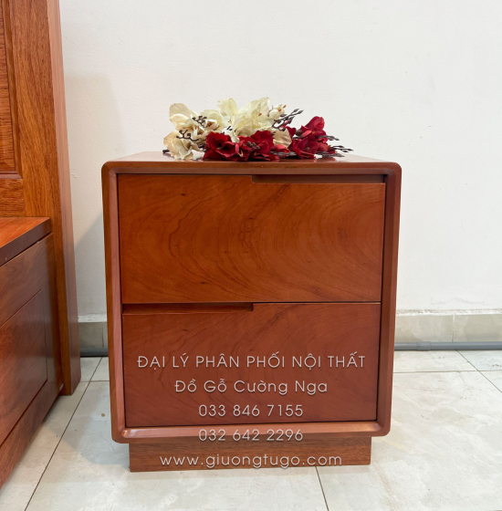 Combo Phòng Ngủ Gỗ Hương Đá 3 Chi Tiết Tối Giản Đẹp Mắt