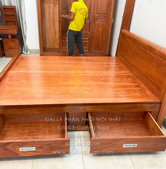 Combo Phòng Ngủ Gỗ Hương Đá 4 Chi Tiết Giá Cực Ưu Đãi