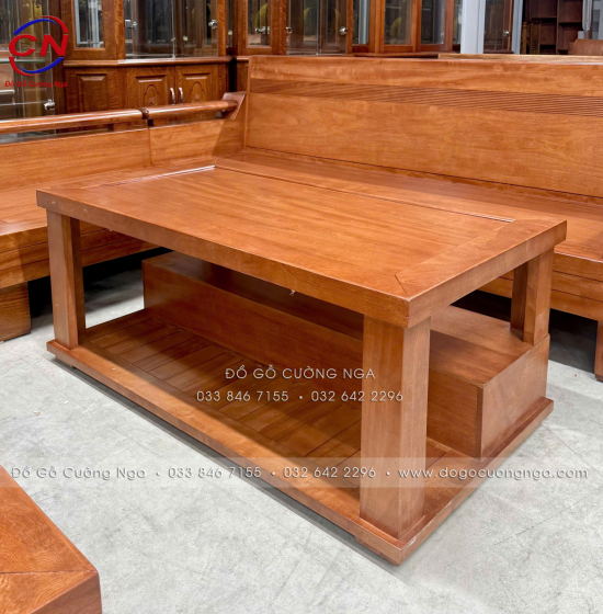 Sofa Góc L Gỗ Đinh Hương Đổi Chiều 2m1x1m6 Hiện Đại