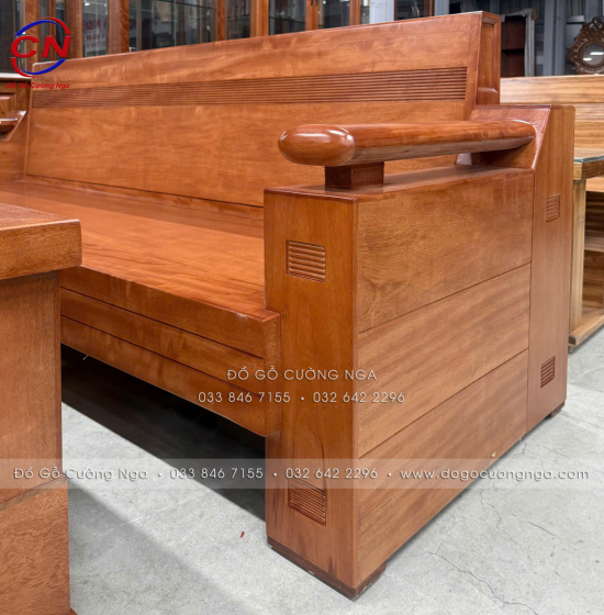 Sofa Góc L Gỗ Đinh Hương Đổi Chiều 2m1x1m6 Hiện Đại