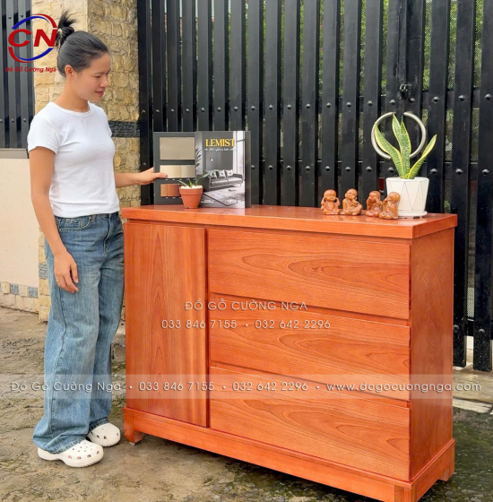 Tủ ngăn kéo gỗ xoan đào ( tủ quần áo em bé ) 