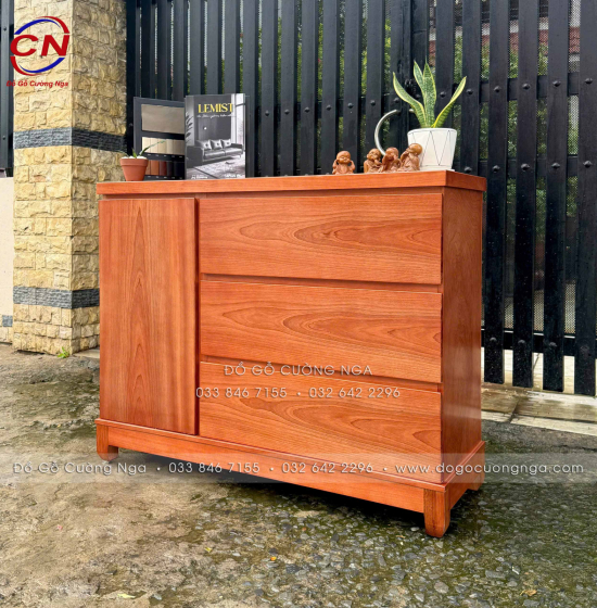 Tủ ngăn kéo gỗ xoan đào ( tủ quần áo em bé ) 