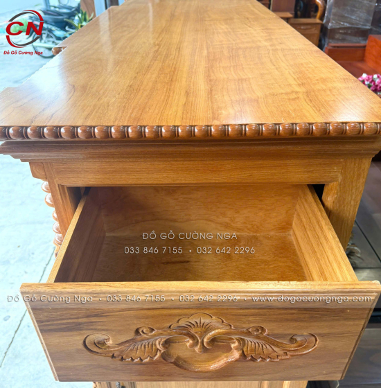 Tủ Thờ Gỗ Gõ Đỏ Cao Cấp 1m75 Cánh Trơn