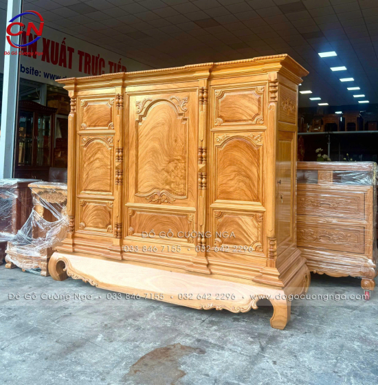 Tủ Thờ Gỗ Gõ Đỏ Cao Cấp 1m75 Cánh Trơn