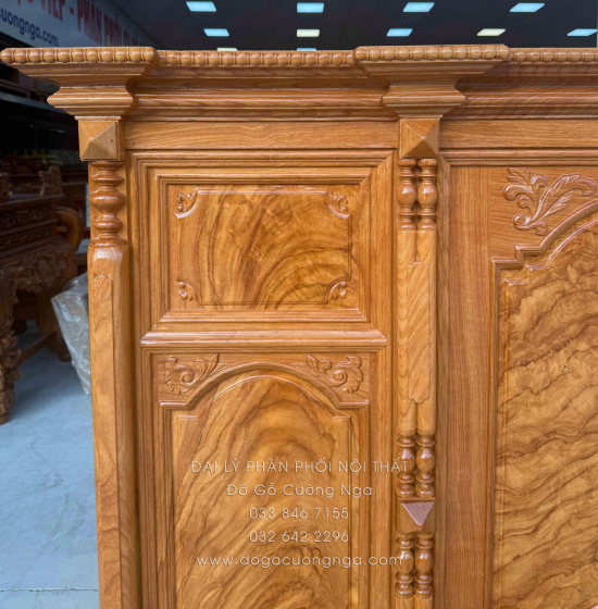 Tủ Thờ Gỗ Gõ Đỏ Cao Cấp 1m75 Cánh Trơn