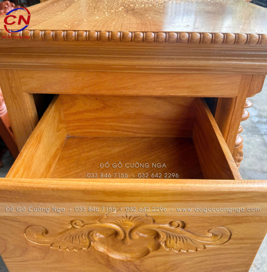Tủ Thờ Gỗ Gõ Đỏ Chạm Tam Đa 1m75 Cổ Điển Trang Nghiêm
