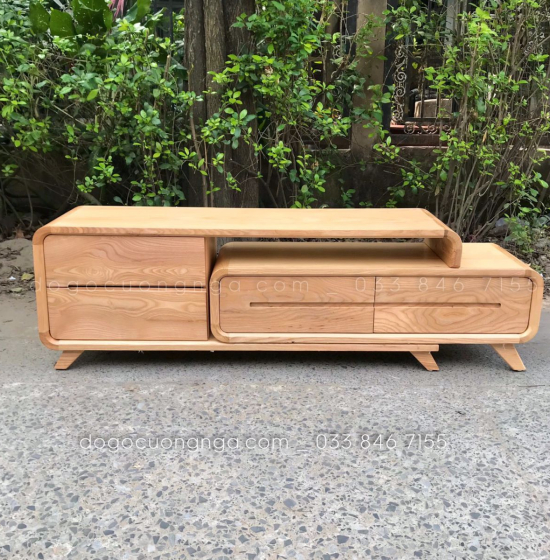 Kệ Tivi Rút Gỗ Sồi Nga Màu Tự Nhiên Hiện Đại KG 036