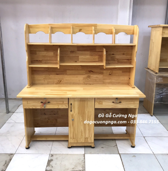 Bàn Học Đôi Gỗ Thông 1m4 Đẹp Giá Rẻ 