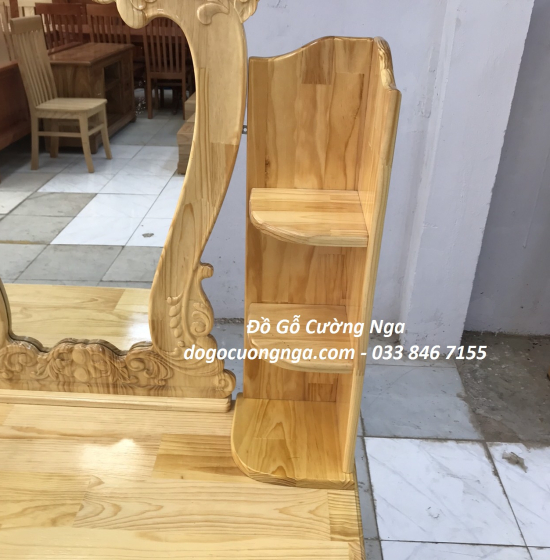 Bàn Trang Điểm Gỗ Thông Tự Nhiên 80cm Giá Rẻ TĐ 030