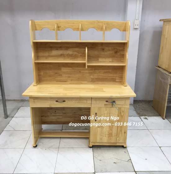 Bộ Bàn Ghế Học Sinh Gỗ Thông Giá Rẻ Kèm Kệ Sách 