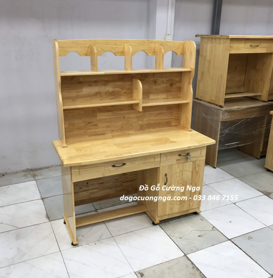 Bộ Bàn Ghế Học Sinh Gỗ Thông Giá Rẻ Kèm Kệ Sách 