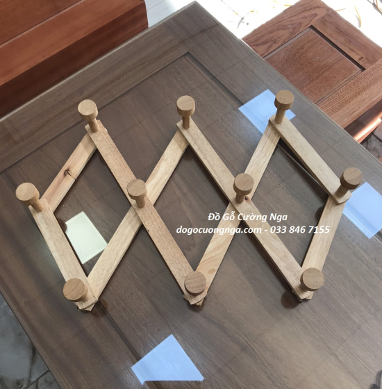 Móc Áo Xếp Treo Tường Gỗ Cao Su Đẹp Giá Rẻ 