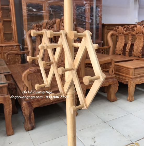 Móc Áo Xếp Treo Tường Gỗ Cao Su Đẹp Giá Rẻ 