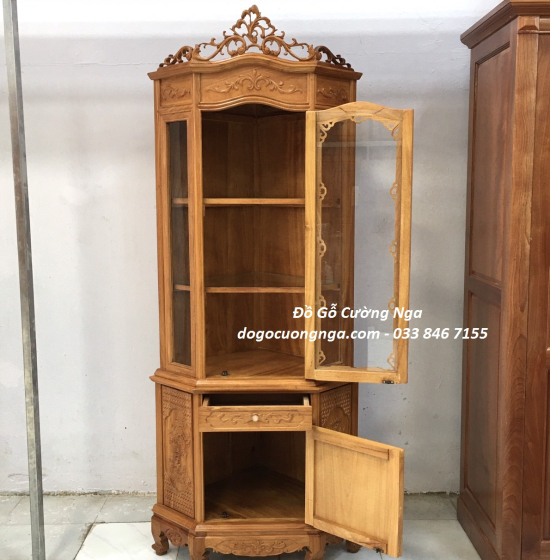 Tủ rượu gỗ gõ đỏ góc 60 cao cấp TG 011