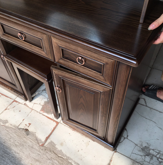 Bàn Trang Điểm Gỗ Sồi Nga Lau Màu Óc Chó Cao Cấp TĐ 028