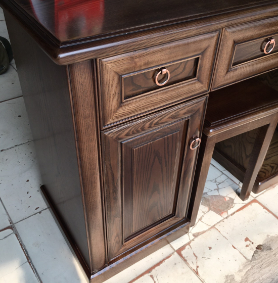 Bàn Trang Điểm Gỗ Sồi Nga Lau Màu Óc Chó Cao Cấp TĐ 028