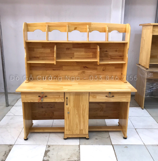 Bàn Học Đôi Gỗ Thông 1m4 Đẹp Giá Rẻ 