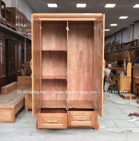 Tủ quần áo gỗ đinh hương 2 cánh 