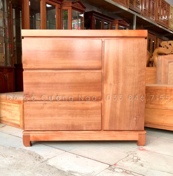 Tủ ngăn kéo gỗ xoan đào ( tủ quần áo em bé ) 