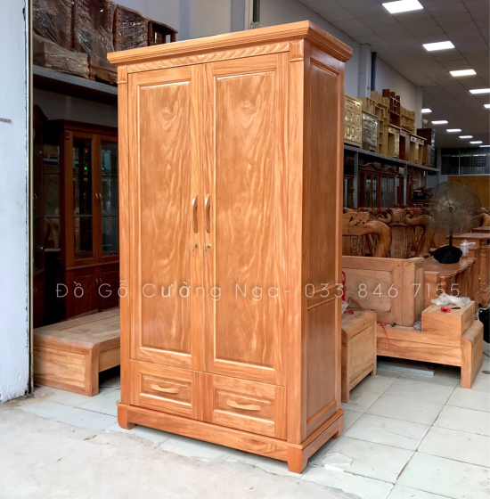 Tủ quần áo gỗ đinh hương 2 cánh 