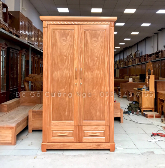 Tủ quần áo gỗ đinh hương 2 cánh 