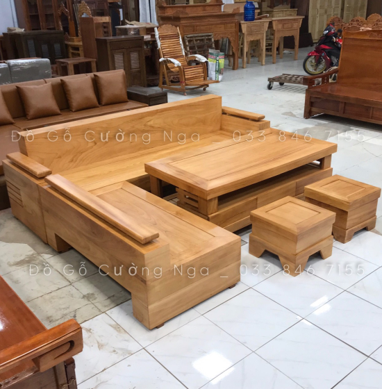 Bộ ghế sofa gỗ gõ đỏ tay trứng cao cấp 2m4x2m 