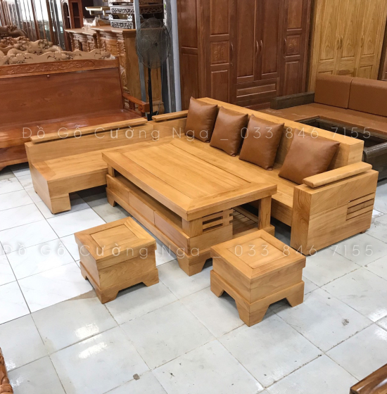 Bộ ghế sofa gỗ gõ đỏ tay trứng cao cấp 2m4x2m 