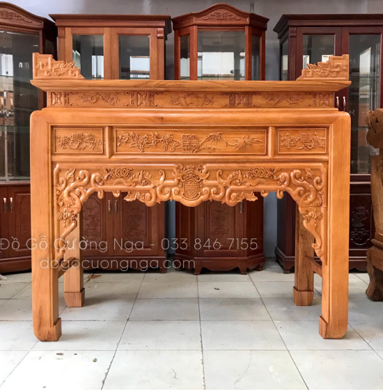 Bàn Thờ Gia Tiên Gỗ Gõ Đỏ 2 Tầng 1m53 BT 1.04