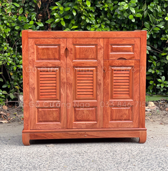 Tủ Giày Dép Gỗ Hương Đá 3 Cánh Hiện Đại - TD 03