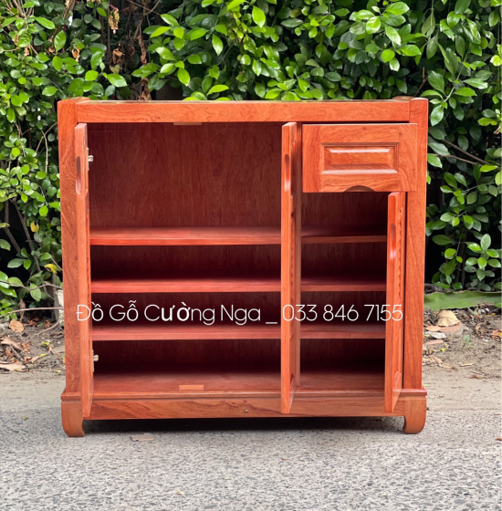 Tủ Giày Dép Gỗ Hương Đá 3 Cánh Hiện Đại - TD 03