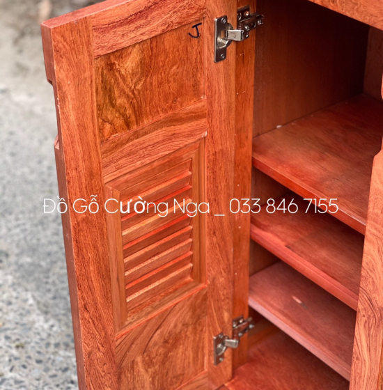 Tủ Giày Dép Gỗ Hương Đá 3 Cánh Hiện Đại - TD 03