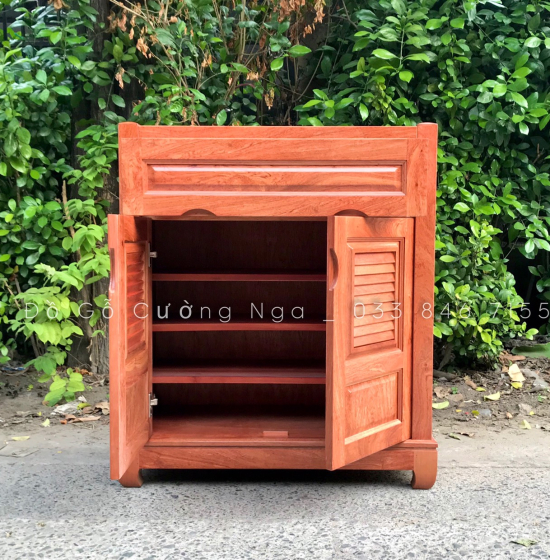 Tủ Giày Dép Gỗ Hương Đá 2 Cánh Hiện Đại - TD 04