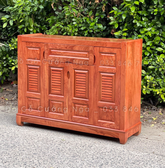 Tủ Giày Dép Gỗ Hương Đá 4 Cánh Hiện Đại TD 02