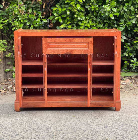Tủ Giày Dép Gỗ Hương Đá 4 Cánh Hiện Đại TD 02