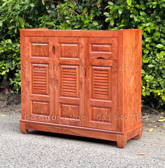 Tủ Giày Dép Gỗ Hương Đá 3 Cánh Hiện Đại - TD 03